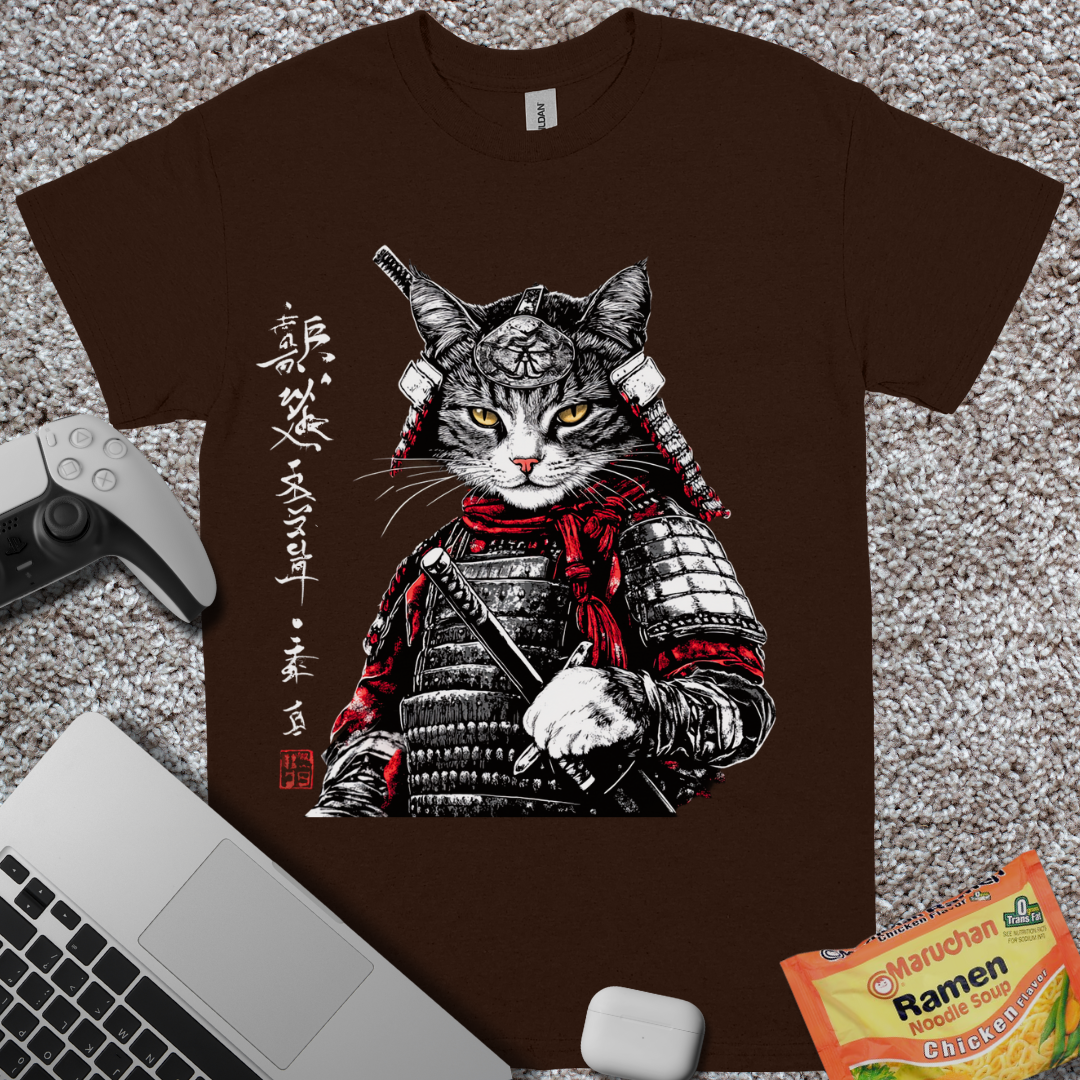 Samurai Warrior Cat T-Shirt
