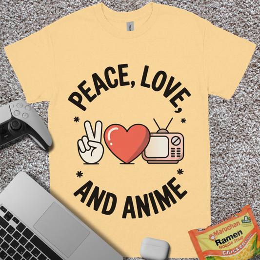 Peace Love and Anime Retro T-Shirt