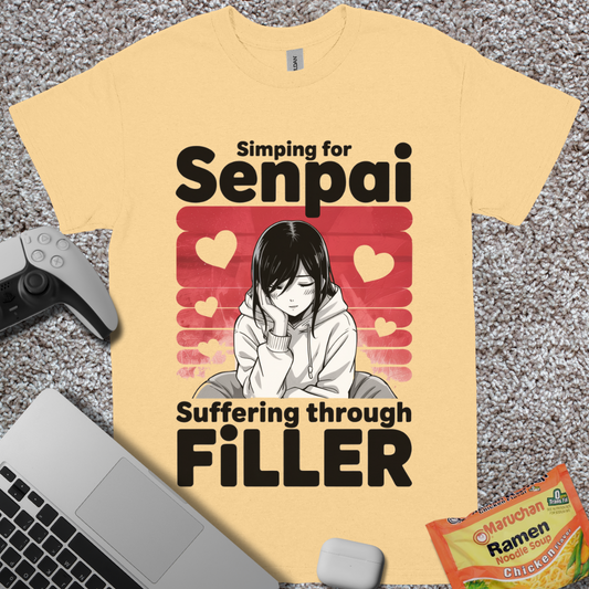 Simping for Senpai Suffering Through Filler T-Shirt
